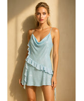 Comprar vestido curto paetês alcinha babados laterais brilhante festa formatura balada barato promoção ZARA